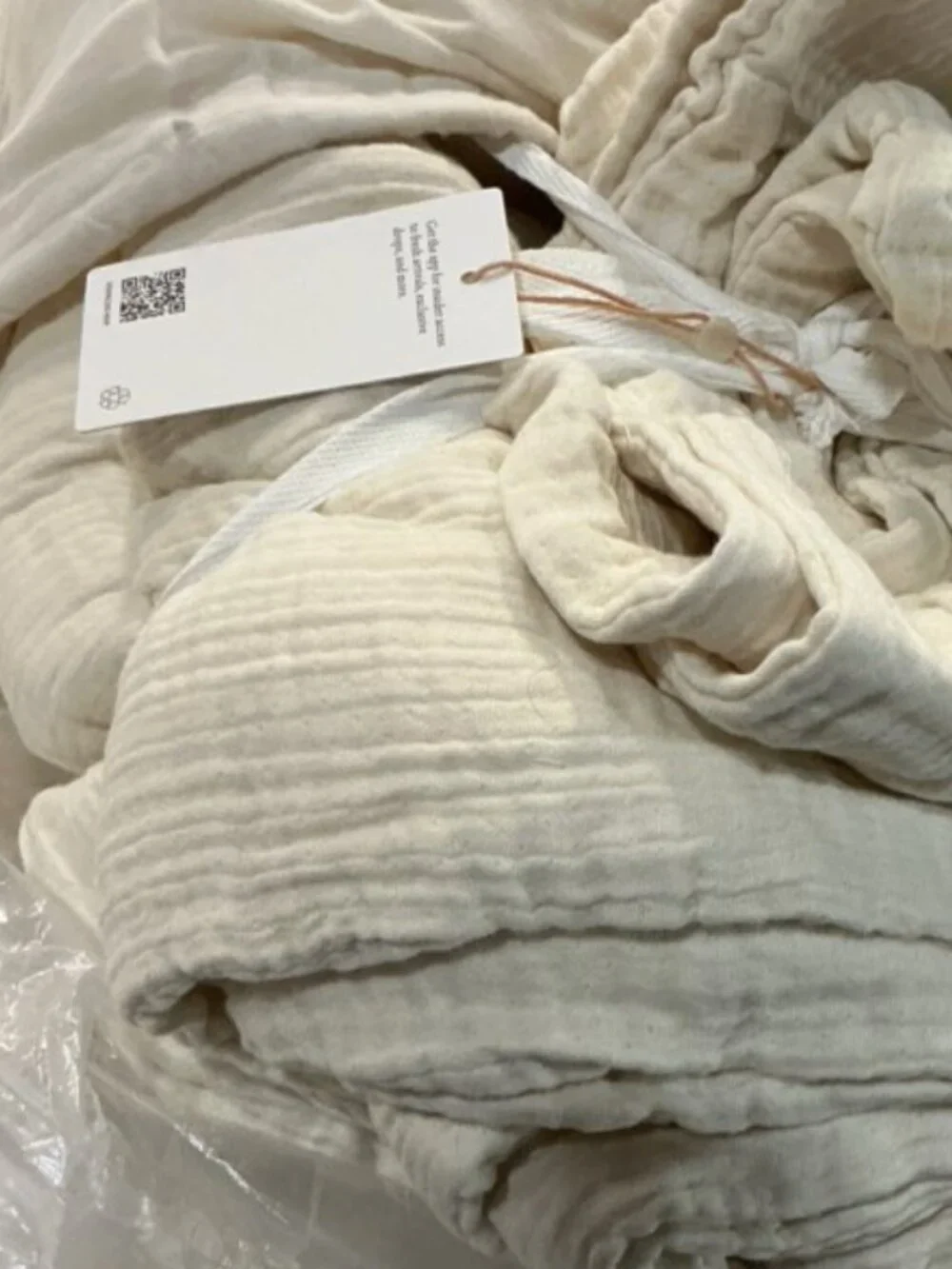 NWT Quince Organic Airy Gauze Duvet Cover Set, King/Cal King, Undyed